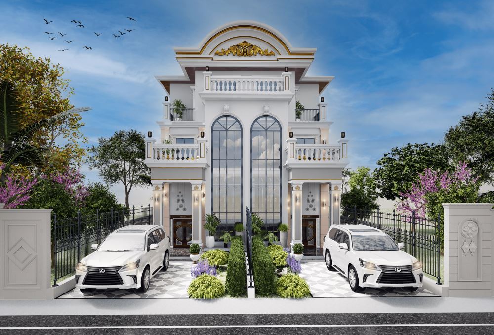 30+ Mẫu biệt thự tân cổ điển đẹp, sang trọng xu hướng 2025 29 Sử dụng các loại vật liệu, chất liệu cao cấp, bền đẹp
