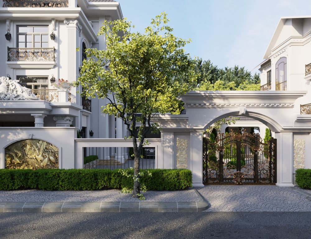30+ Mẫu biệt thự tân cổ điển đẹp, sang trọng xu hướng 2025 13 Tổng thể kiến trúc tân cổ điển trong từng chi tiết biệt thự
